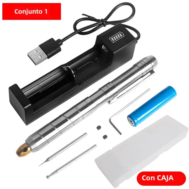 Mini Pluma Grabadora Inalámbrica Recargable 3.7V Herramienta Rotativa Para Grabado En Madera Joyería Metal Vidrio Kit Con Caja - 1