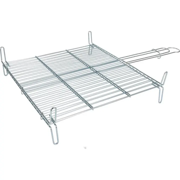 Algon - Parrilla Barbacoa 40x45cm Doble Zincada - Resistente, Duradera y Fácil de Limpiar - Ideal para Exteriores, Portátil y Compacta - 1