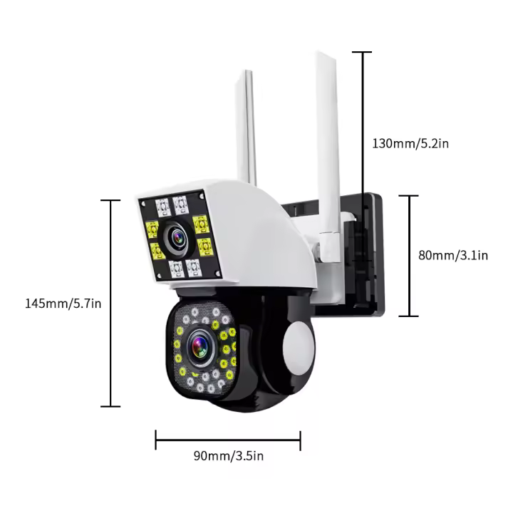 Cámara IP Neye 4K/8MP WiFi Dual Lente Pantalla Exterior Y Interior Seguridad CCTV Para Hogar Y Jardín Resistente Al Agua - 1