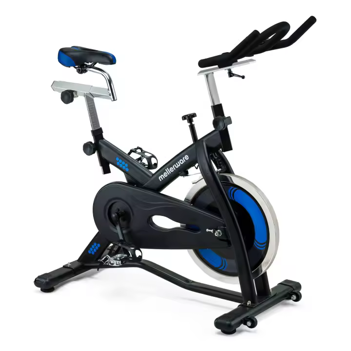 Mellerware - Bicicleta Estatica Ciclo Indoor Loopy! Path. Disco Inercia 22kg. Resistencia Regulable. Pulsometro Sillín y Manillar Ajustable. Spinning Profesional. LCD - 1