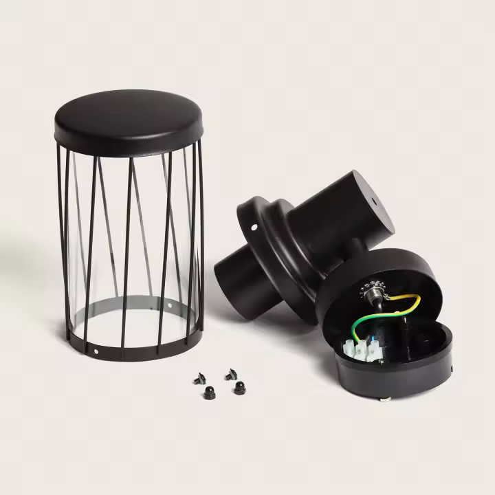 Ledkia Aplique de Pared Exterior Aluminio Hovd Negro - 1