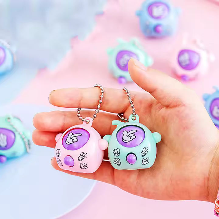Llaveros Mini Pop Para Niños Juguete Sensorial Y Antiestrés Juego De Papel-Tijera-Piedra Regalos Para Cumpleaños Y Invitados - 1