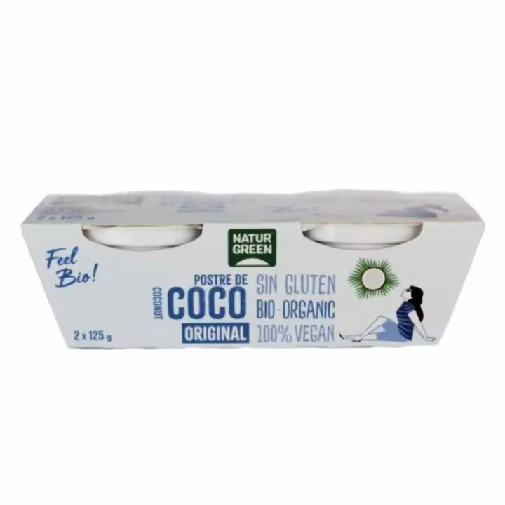Postre de Coco Vegano y Sin Gluten – 2x125g - NaturGreen - 1