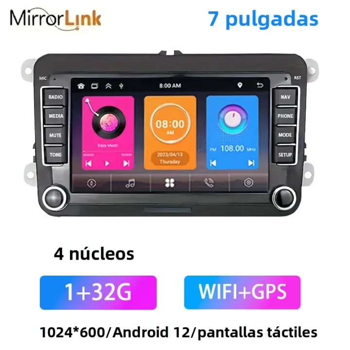 Reproductor Multimedia Para Coche 2 Din Android DVD GPS Con WiFi Función De Control Del Volante Para VW Passat B7 B6 Golf Touran Polo Tiguan Jetta - 1