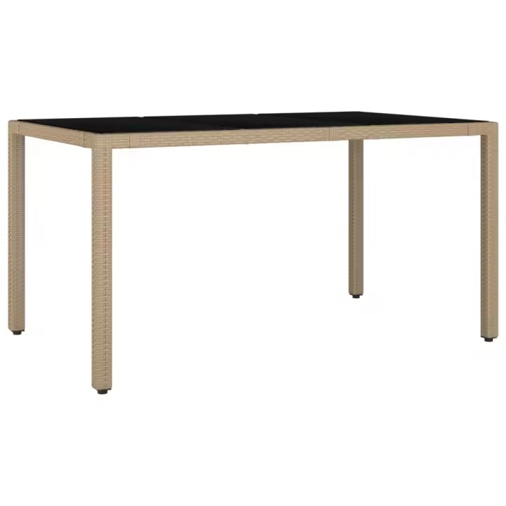 Mesa de Jardín beige Y surface De Vidrio Templados - 1