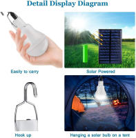 Lámpara Solar De 7W Impermeable Cargada Por USB Luz De Emergencia Con Paneles Solares Para Exteriores E Interiores Bombilla Solar Con Control Dimmer - details 0