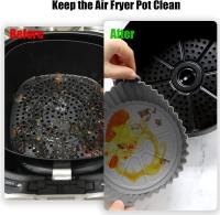 Recipiente de silicona para freidora de aire, paquete de 2, revestimientos de silicona reutilizables, accesorios para freidora de aire, para cocina - details 0