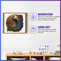 Rompecabezas De Madera Con Patrón De Pavo Real En Forma Irregular Juego De Rondas Para Regalo De Halloween Navidad Cumpleaños Para Adolescentes Y Adultos - details 0