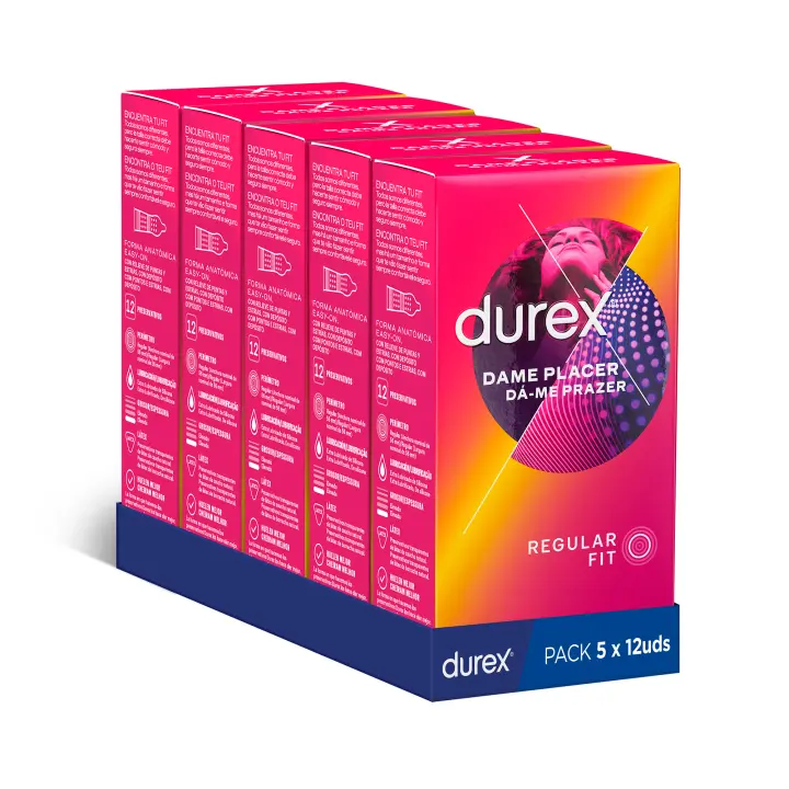 Durex - Preservativos Dame Placer para Mayor Sensación Pack 60 condones para un sexo seguro - 1