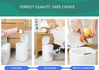 Bandeja Eléctrica Impermeable De 12L Blanco Para Cocina Y Baño Con Sensor Inteligente Recipiente De Basura Automático - details 1