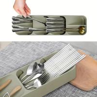 Organizador De Cuchillería Ecológico Moderno Para Cocina Almacenamiento Espacioso Para Cuchillos Cucharas En Cajón De Encimera - details 1
