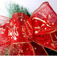 Cinta De Regalo De Navidad DIY Oro Roja Decoración De Árbol De Navidad Rattan 2m*6.3cm Para Fiesta De Año Nuevo En Casa - details 3