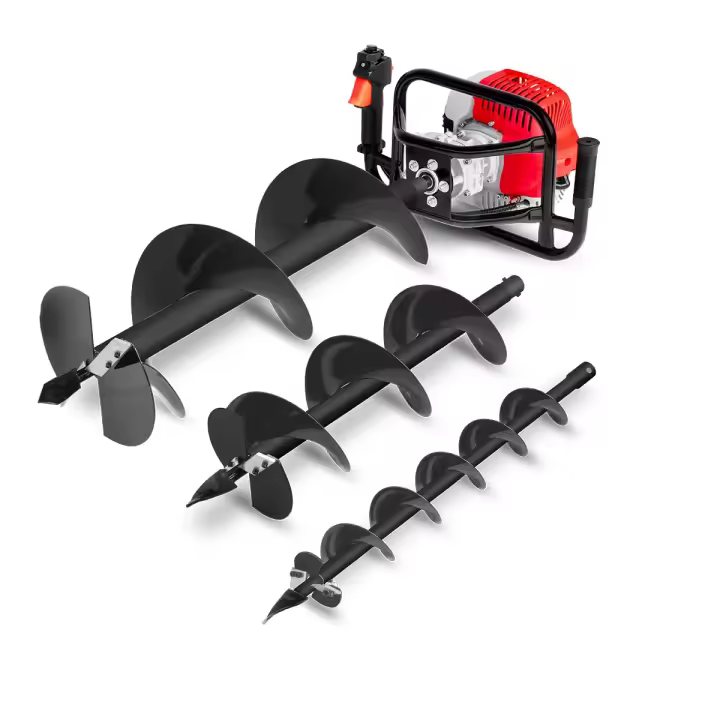 GREENCUT GD750X-3S - Ahoyador Gasolina 75cc 5,2cv, Motor 2T, 3 Brocas Acero 100/150/200mm, Profundidad Máx 80cm - 1