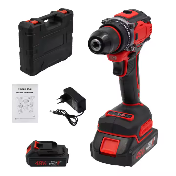 25N.m Taladro Inalámbrico de 21V, destornillador eléctrico recargable de 2 velocidades, Herramientas Eléctricas multifunción para el hogar, para batería Makita de 21V, Equipado con 2 baterías - 1