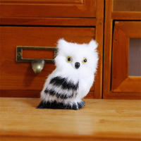Adorno De Casa En Forma De Águila Miniatura De Color Blanco Y Negro Simulación De Pelo De Animal Decoración Para Interiores Regalo - details 16