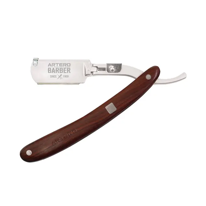 Artero Navaja de Afeitar Plegable con Cuchillas Intercambiables - Mango de Madera - Hoja de Acero Inoxidable - 1