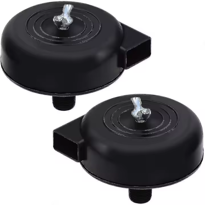 2 filtros de compresor, rosca macho de 16 mm y 3/8 de pulgada, silenciosos para compresor de aire (negro) - 1
