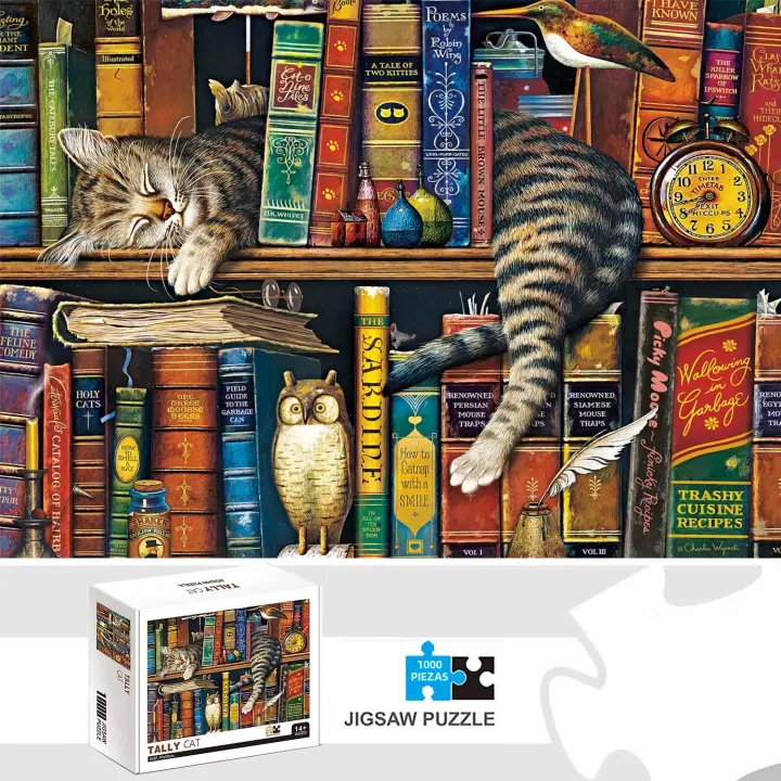 Rompecabezas De 1000 Piezas Tally Cat Para Adultos Juego Educativo De Decoración De Hogar Y Divertido Para La Familia - 1