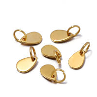 10Pcs Encantos De Acero Inoxidable Con Anillo De Salto Tag De Perro Corazón Redondo Ovalos Blancos Para Fabricación De Joyas DIY - details 3