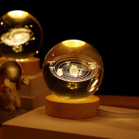 Lámpara De Cristal 3D Con Proyecciones De Galaxia Y Planetas Luz Nocturna USB Para Atmosfera Acogedora Ball De Plasma - details 1