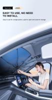 Dcolor 1 unidad de Parasol Coche Delantero con funda plastico, Parasol Plegable Coche Modelo Mejorado con Mango Plegable Ajustable, Paraguas Coche Anti UV Rayos para la mayoría de los Coches, SUV, Camiones, color negro,Max. ancho 140cm x Max. largo 79cm - details 12