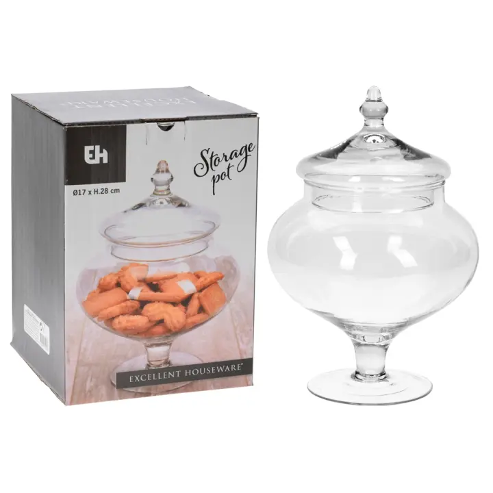 TARRO GALLETAS CRISTAL 17x28 CM - 1