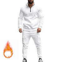 Conjunto Deportivo Casual Para Hombres Verano Otoño Invierno Con Cierre De Cremallera Y Veludo Tejido De Poliéster Talla S a XXXL - details 16