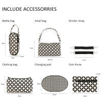 Set De 7 Bolsos Para Mudar El Bebé Multifuncional Tote Bag Mummy Bolsa De Viaje Con Alforja Para Bebé Material De Tela Cierre De Cremallera - details 35