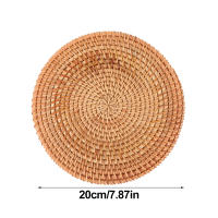 Mantelera Redonda De Rotura Hecha a Mano En Rattan Para Cocina Y Ceremonia Del Té Accesorios De Cocina Aislantes De Alta Calidad - details 1