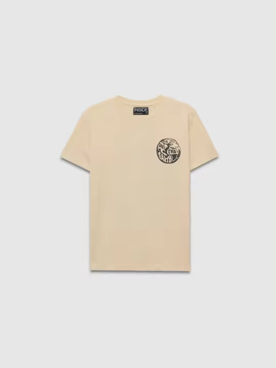 Camiseta de algodón con estampado 'Save the Earth', planeta Tierra, árboles y pájaros INSIDE - 1