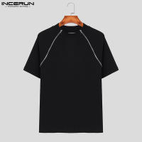 Camiseta De Hombre INCERUN Con Diseño De Cierre De Doble Cremallera Y Rayas Casual Corta S-5XL T-Shirts De Algodón Y Poliéster - details 7