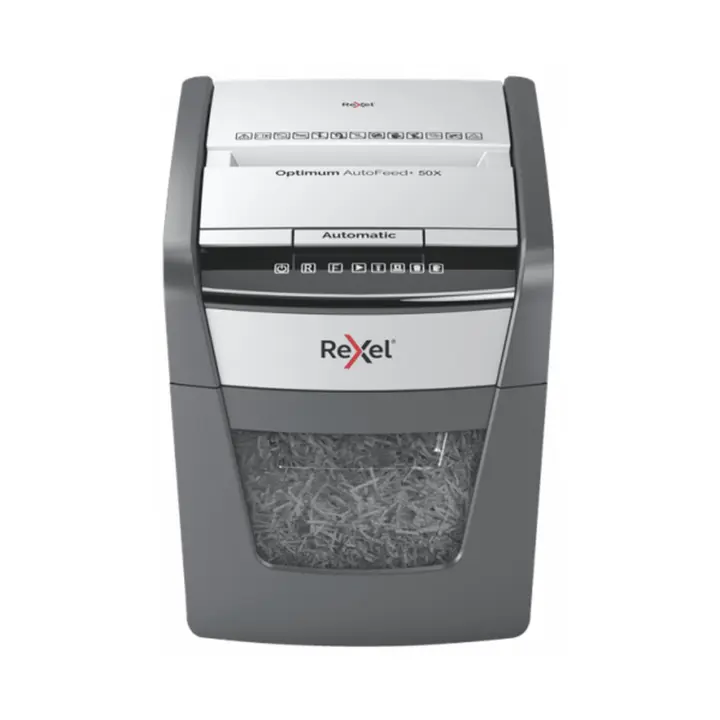 Rexel Optimum AutoFeed+ 50X triturador de papel Corte cruzado 55 dB 22 cm Negro, Gris - 1