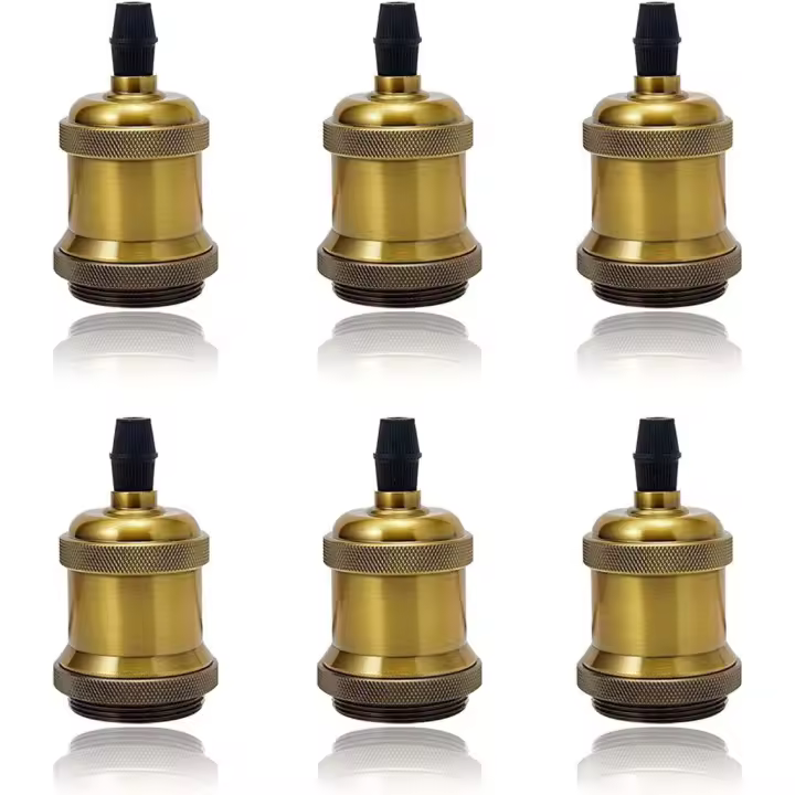 Paquete de 6 Luces LED E27, Bombilla Vintage, portalámparas de Cerámica sólida, adaptador de bombilla de Tornillo Edison Retro - 1