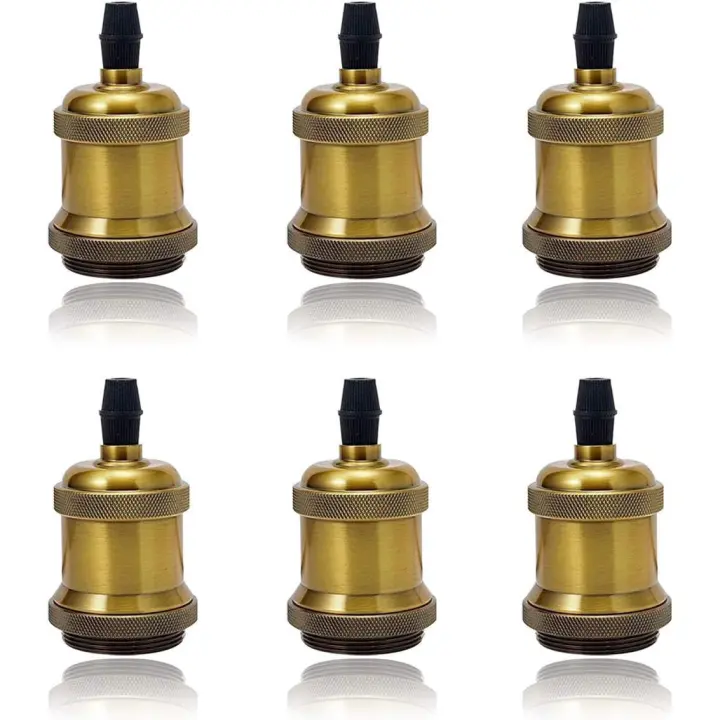 Paquete de 6 Luces LED E27, Bombilla Vintage, portalámparas de Cerámica sólida, adaptador de bombilla de Tornillo Edison Retro - 1