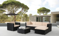 AREBOS Muebles de Jardín Polirratán Lounge | Resistente UV | Negro | Lounge Nizza - details 1
