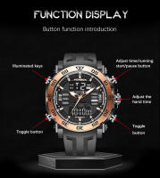 Reloj De Pulsera Deportivo Para Hombre FOXBOX Lujo Cuarzo Impermeable Militar Dual Display Luminoso Reloj De Mano - details 5