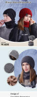 Set De 2 Piezas Gorro Y Bufanda Tejidos De Punto Para Invierno Para Hombres Y Mujeres Capucha Caliente De Poliéster Y Acrílico Gorras Bonnet Anti-frío - details 0