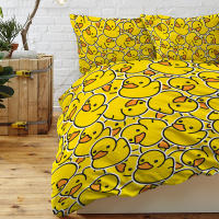 Juego De Cama Con Patrón De Pato Amarillo Densamente Diseñado 3 Piezas Funda De Edredón Y 2 Almohadillas Para Hogar Familiar - details 4