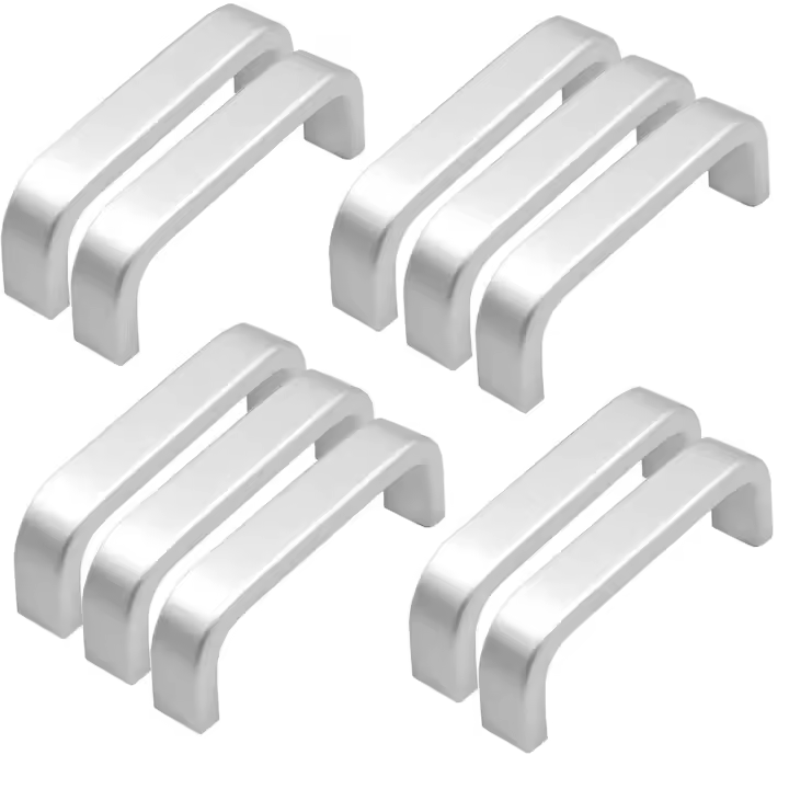 Qrity 10 Pcs Mini Aluminio Puerta caja perillas Tiradores Gabinete Armario Puerta Arco forma tire de la Manija (64mm) - 1