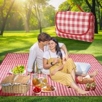 Manta de picnic, Tapete de Playa Rojo, Manta de picnics waterproof de 200x200 cm manta de picnics plegable con ASAS para Playa, camping y Parque, adecuada para 3-8 personas, yo uso en interiores. - details 0