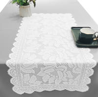 Corredor De Mesa De Encaje Floral Francés Nordic Blanco Decorativo Para Mesa De Café Y Armario De Televisión - details 5