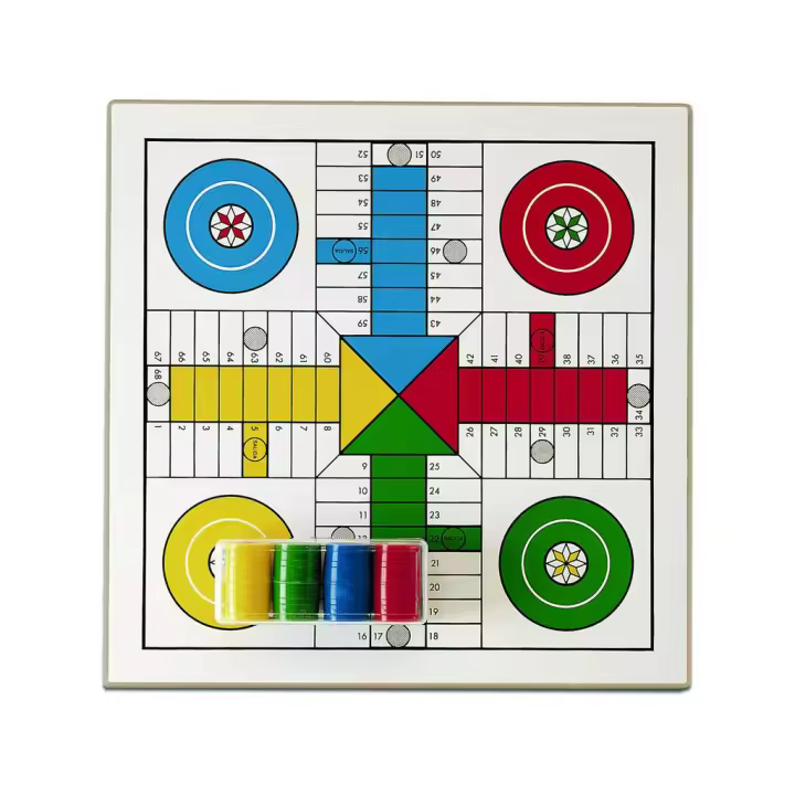 Juego de Mesa Tablero Madera Parchís Oca 33x33cm Con Accesorios Cayro T-131/A - 1