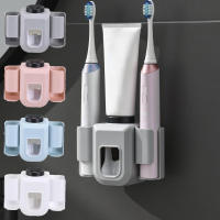 Organizador De Cepillos De Dientes Doble Agujero Soporte Para Pasta De Dientes Accesorios De Baño Plástico Resistente a Agua Para El Hogar - details 0