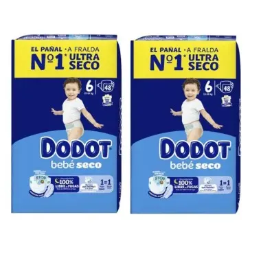 Dodot Bebé-Seco Talla 6 (13-18 kg) Pack Ahorro 96 Pañales – Máxima Sequedad y Protección Anti Fugas - 1