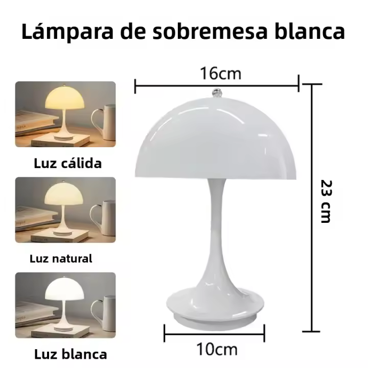 Lámpara De Mesa LED En Forma De Honguito Portátil Carga Por Tipo C Luz Nocturna Táctil Para Decoración De Habitación Bar Café - 1