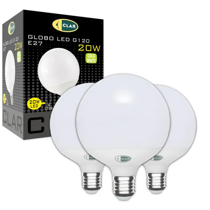 CLAR - Bombilla LED Globo 20W, Globo LED, Bombilla Grande Globo, Bombilla LED Redonda, Globos Luminosos, Bombilla Globo - 1