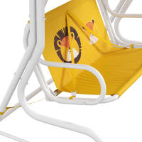 Outsunny Balancín de Jardín Exterior Columpio de Jardín Infantil de 2 Plazas con Patrón de León Toldo Ajustable en Ángulo Carga 60 kg 110x70x110 cm Amarillo - details 7