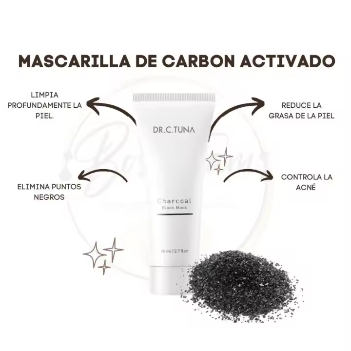 Mascarilla negra Charcoal, mascarilla facial que elimina puntos negros, reduce el exceso de grasa y limpia la piel, por lo que controla el acné. - 1