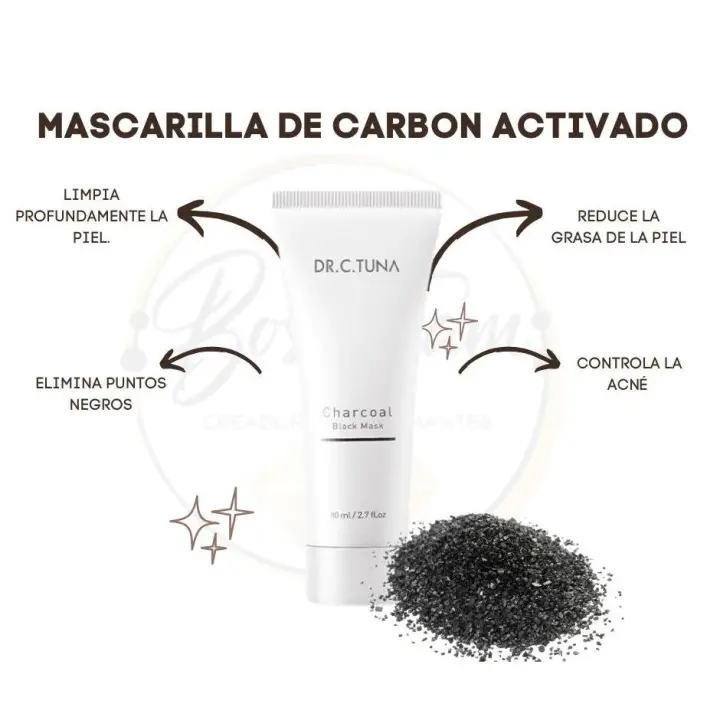 Mascarilla negra Charcoal, mascarilla facial que elimina puntos negros, reduce el exceso de grasa y limpia la piel, por lo que controla el acné. - 1