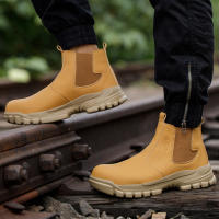 Botas De Seguridad Para Hombre Impermeables Con Punta De Acero Antigolpes Y Antipinchazos Para Actividades Al Aire Libre Senderismo Y Tácticas - details 4